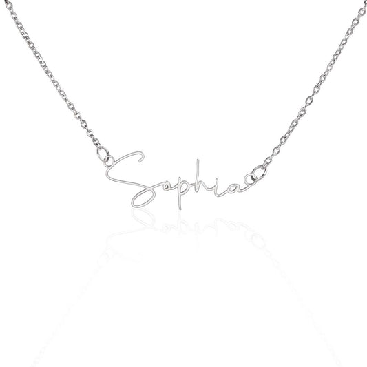Personal script necklace